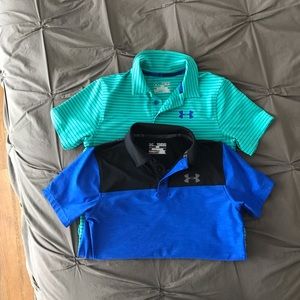 Lot of 2 Boys Under Armour Polo Shirts
